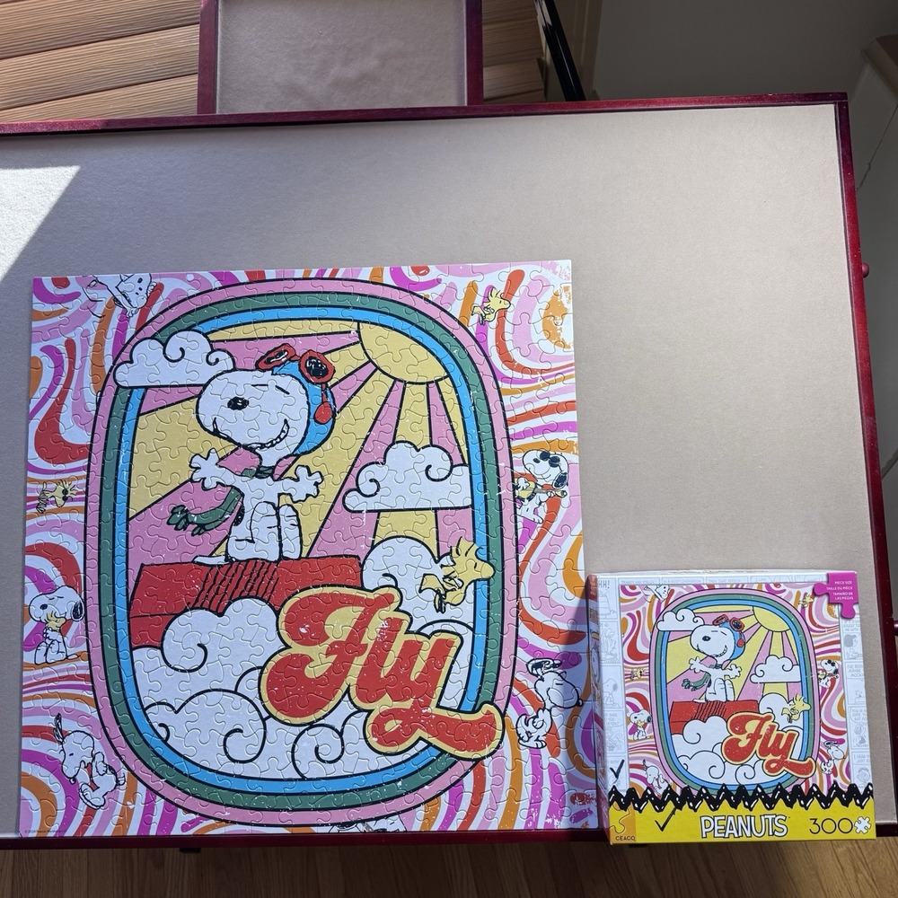 Ceaco Peanuts Snoopy Fly 300 Oversized Piece Jigsaw Puzzle COMPLETE